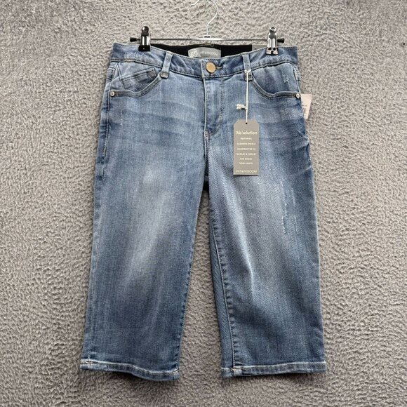 Wit & Wisdom 'Ab'Solution Cuffed Denim‎ Shorts Light Blue 0 - Picture 3 of 5